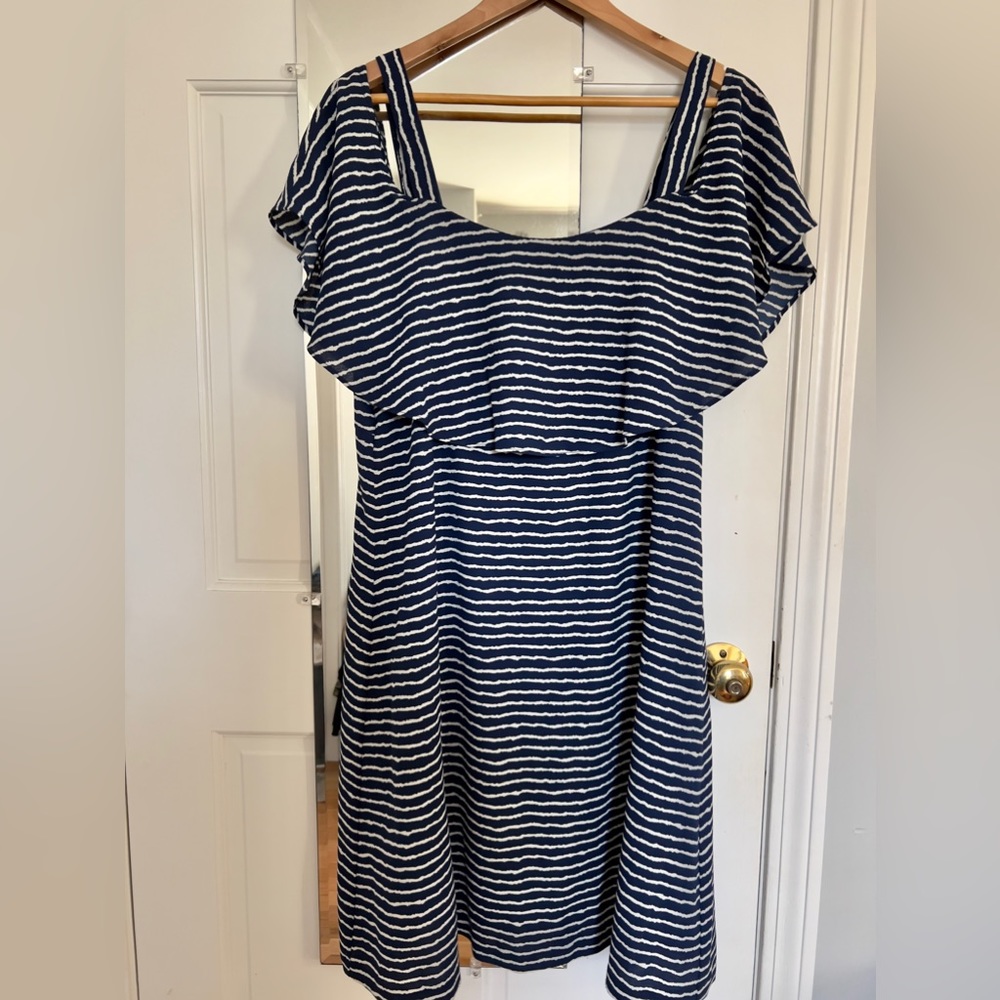 Size 14 Bethany Navy and white striped dress